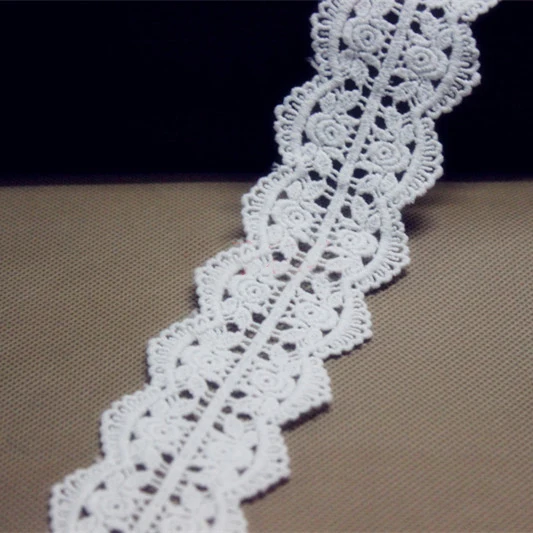 

10 yard 4.5cm 1.77" wide ivory cotton tapes lace trim ribbon 1019386 QL4K955