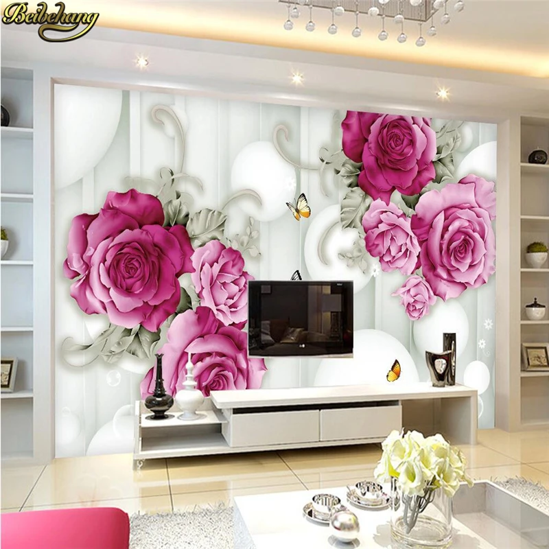 

beibehang 3D roses roses background wall murals custom photo wallpaper large mural wall stickers papel de parede