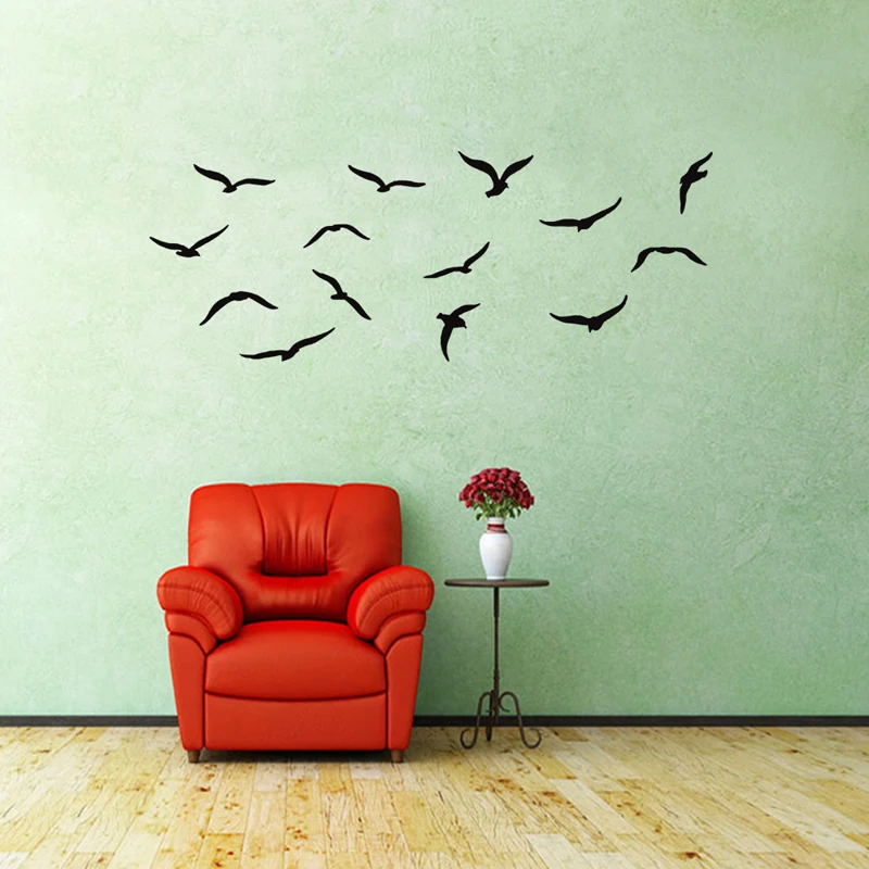 Creative Seabird Wall Sticker Home Decor Living Room Background Decorative Decals Waterproof Simple Style Combination Wallpaper