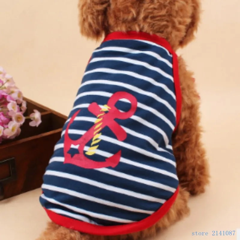 100%Cotton Sailor Harness Teddy Clothes Dreathable Mesh Vest Pet Spring  Summer  Breathable Dog Vest  Sport Clothes Adidog Patch