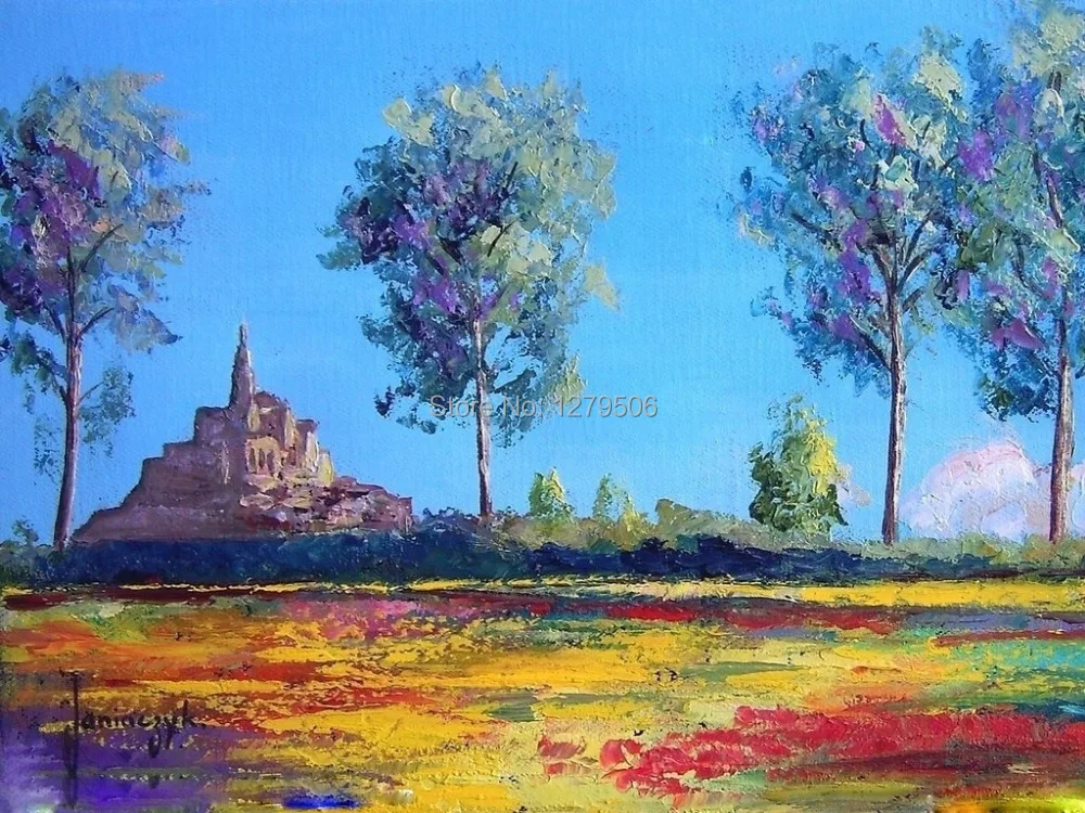 Impressionist Pure Handmade Abstract Castle Desert Scenery Art Oil Painting On Canvas Animal Paintings For Living Room Decor