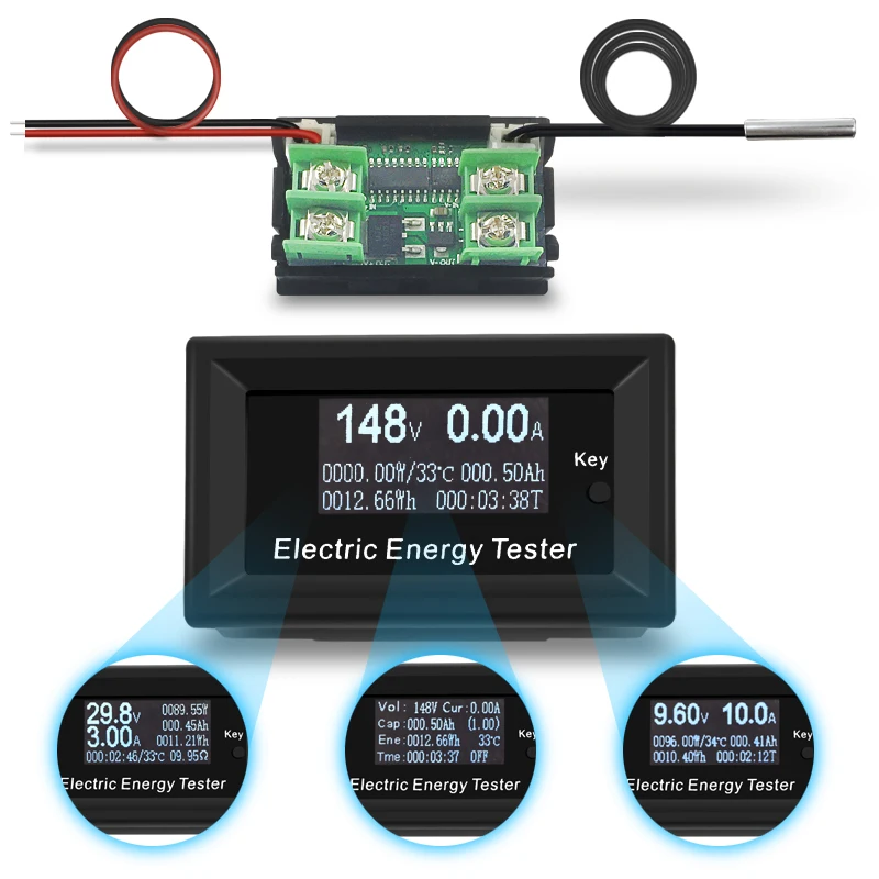 ATORCH DC 150V 20A Current Meters digital voltmeter ammeter voltage amperimetro watt metercapacity tester indicator lcd monitor