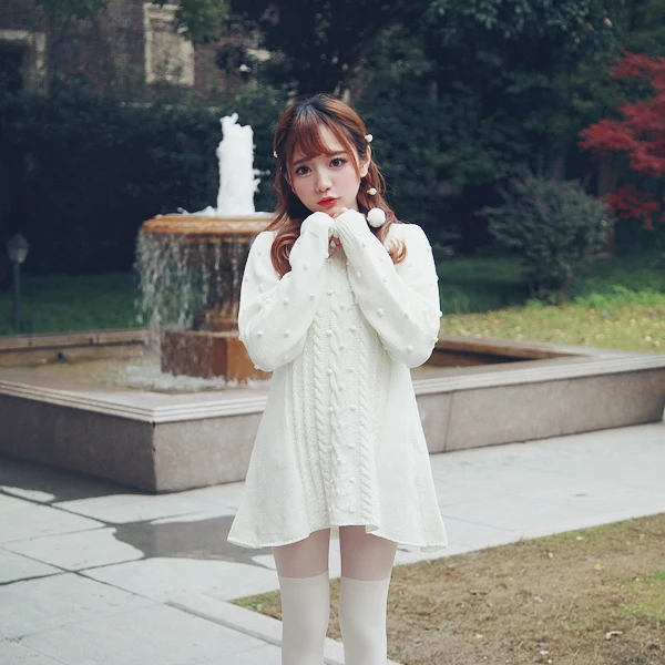 

Princess sweet lolita sweater BoBON21Lovely cream drops long sweater dress T1310