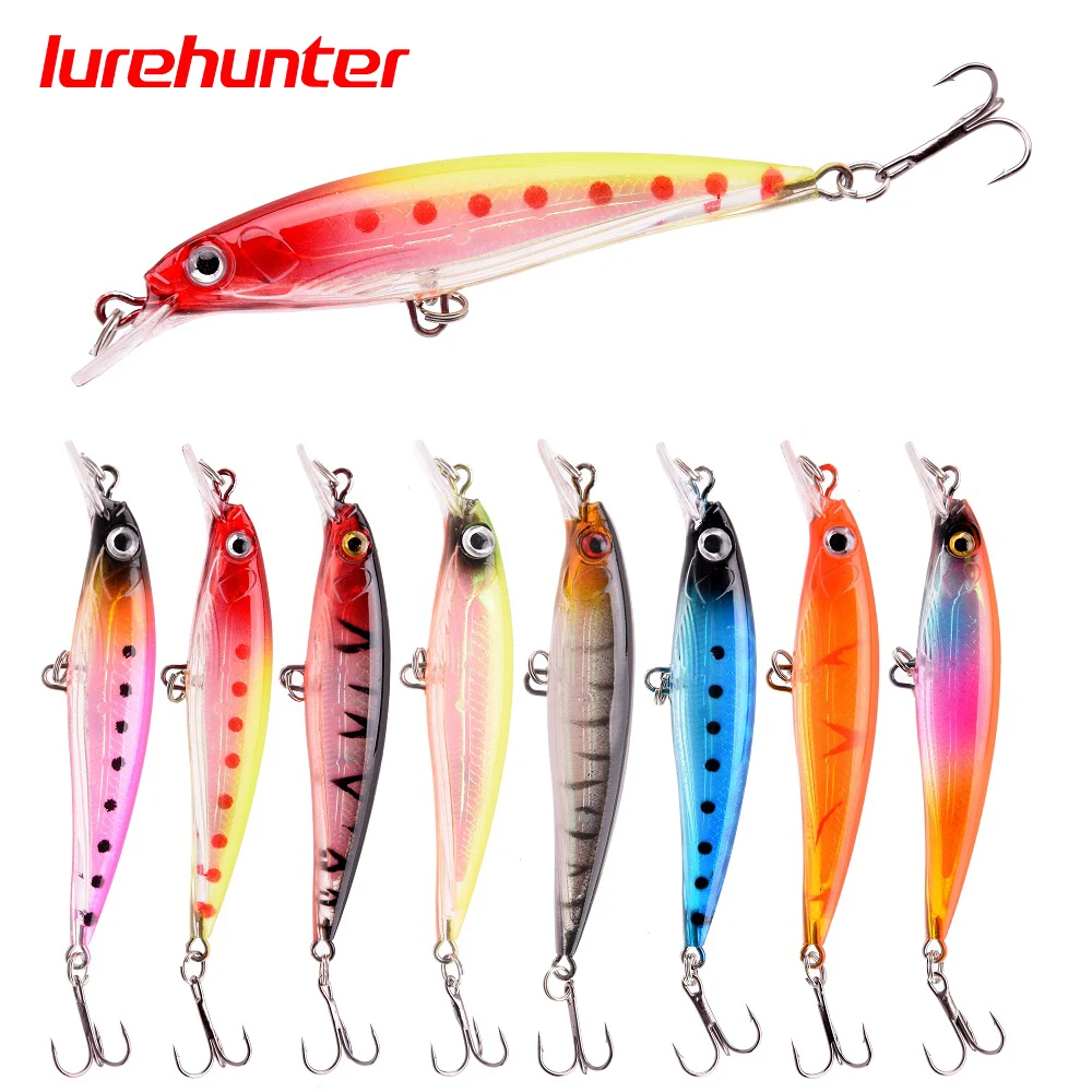 

8pcs/lot Laser Minnow Fishing Lure 8.5CM 7.2G Pesca Hooks Fish Wobbler Tackle Crankbait Artificial Hard Bait Swimbait