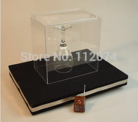 Two In One Remote Control Glass Breaking Tray Pro + Coin Into Glass Mat with organic cover Magic Tricks,Mentalism,Stage,Illusion