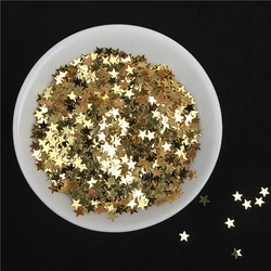 10 g/pacco Paillettes per unghie in oro chiaro 3mm 4mm Paillettes a forma di stella Paillettes per unghie bellezza, manicure da donna, coriandoli per decorazioni nuziali