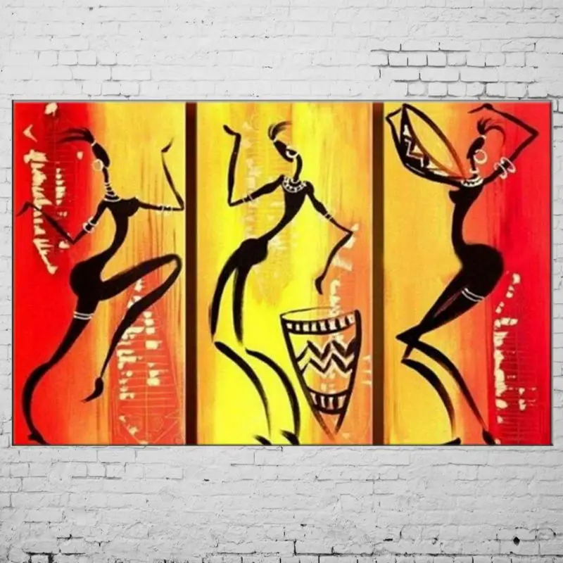 

Modern oil painting on canvas beautiful girls fashion models wall stickerfor living room decoration pieces 3 panels for decor