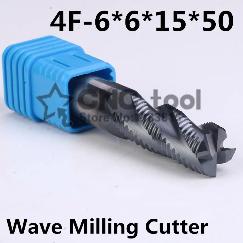 wave carbide milling cutter 4F-6.0MM,6.0*6*15*50MM alloy Rough milling cutter , CNC milling machine, CNC milling tools, Nc tool