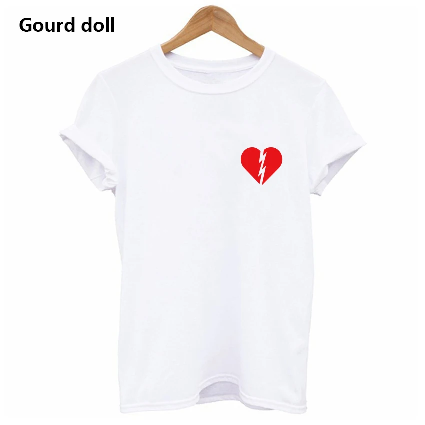 NEW female T-shirt lover women cute Cotton Casual funny Harajuku red shirt O-Neck short sleeve For Lady kawaii tumblr tops