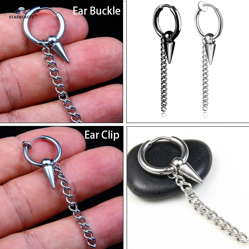 Starbeauty-Piercing Helix Tragus en Acier, Bijoux, Cône Noir, Pompon, réinitialisation d'Oreille, Faux Boucles d'Oreilles, Nouveauté, 1 Pièce