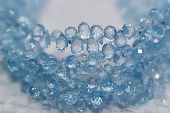 

one PIECE loose beads sky blue Topaz drop faceted 4-7mm for DIY jewelry making FPPJ wholesale beads nature gem stone