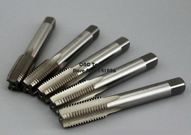 New 5PCS M10/M10*1/M10*1.25/M12/M12*1/M14/M14*1.5 High Speed Steel HSS Straight groove Machine Screw Thread Metric Plug Tap