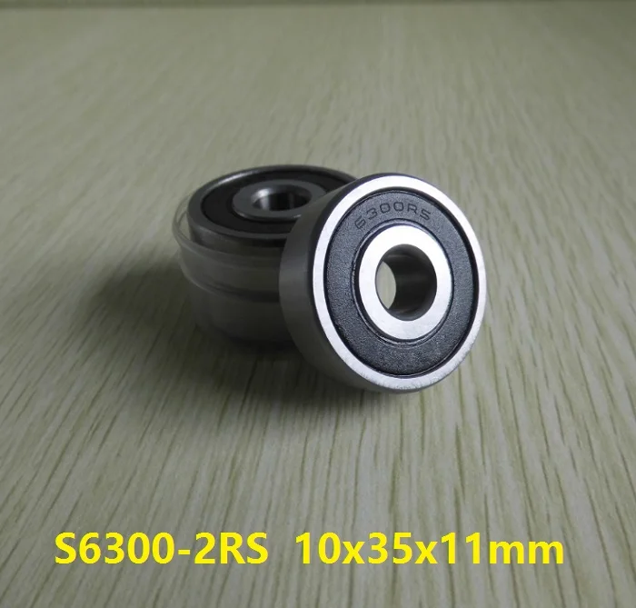 

10pcs ABEC-5 S6300RS S6300-2RS deep groove rolling bearing 10*35*11mm Stainless steel Deep Groove Ball Bearings 10x35x11mm 6300