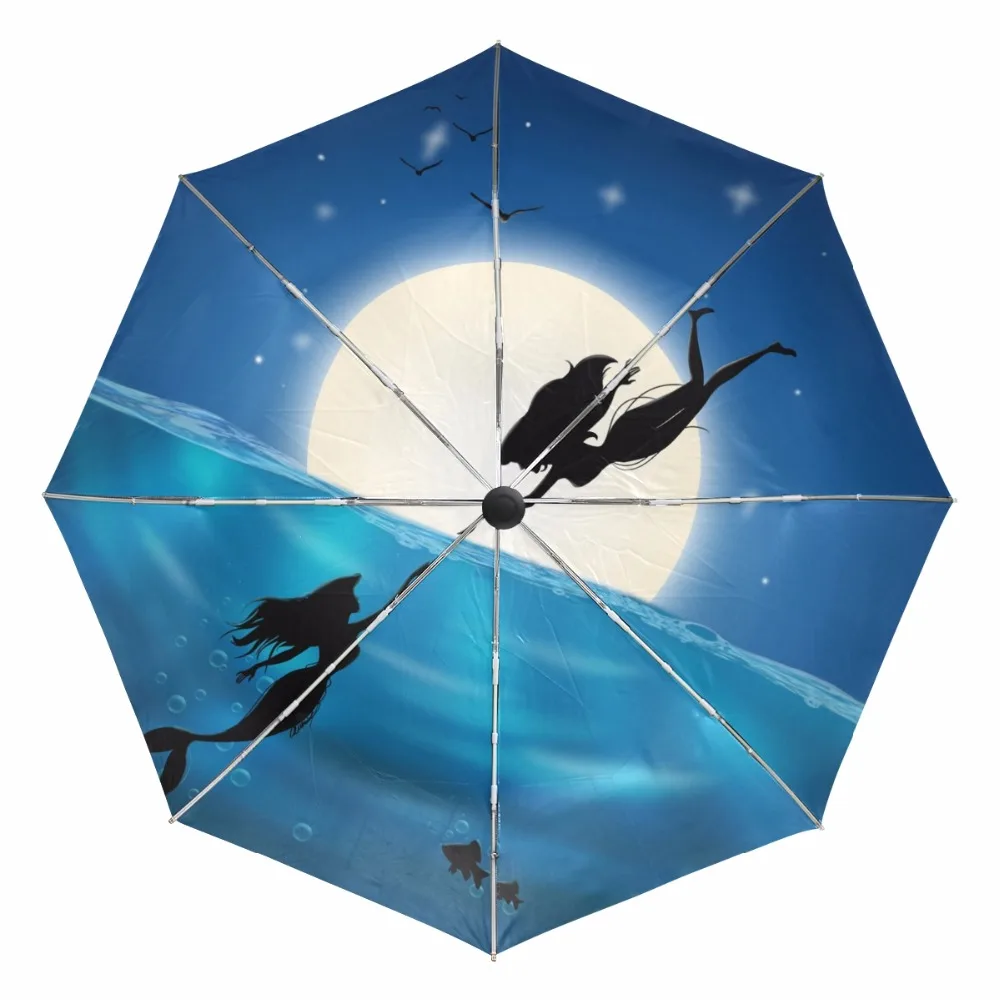 

New Arrive Anti-UV Strong High Quality Fully Automatic Umbrella Mermaid Folding umbrella For Ladies Women Girl Umbrellas