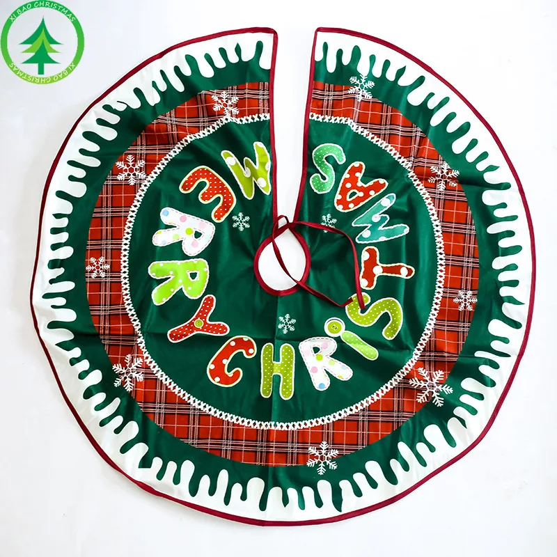 90/120CM Printed Christmas Tree Carpet Under The Tree Ground Around Floor Mat Xmas Party Supplies Christmas Tree Skirt Kerst Rok