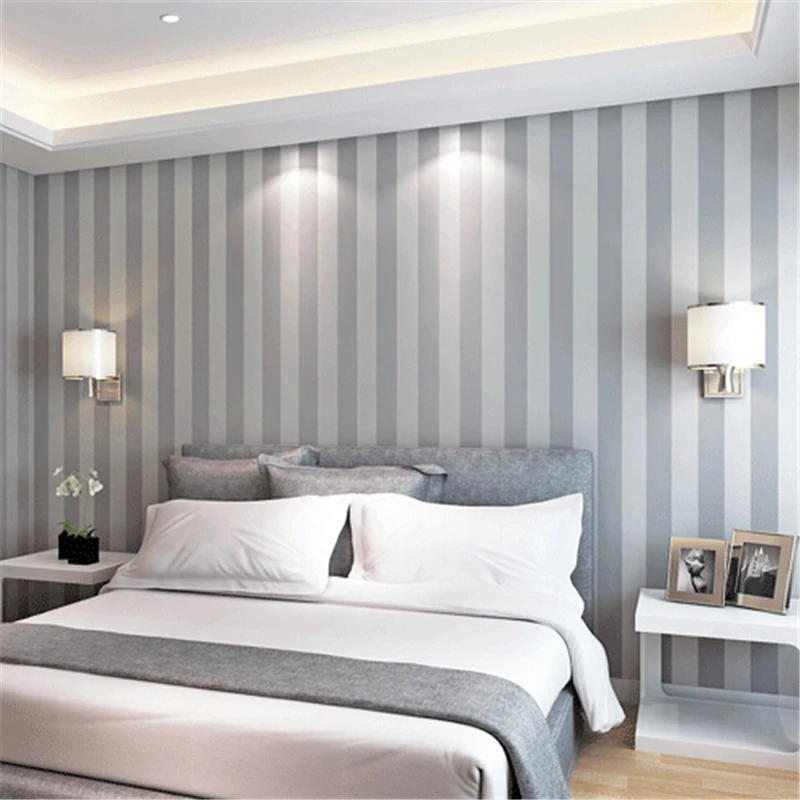 

wellyu Mural wall paper modern stripe roll solid color flock printing paper papel de parede tapete renovator wallpaper