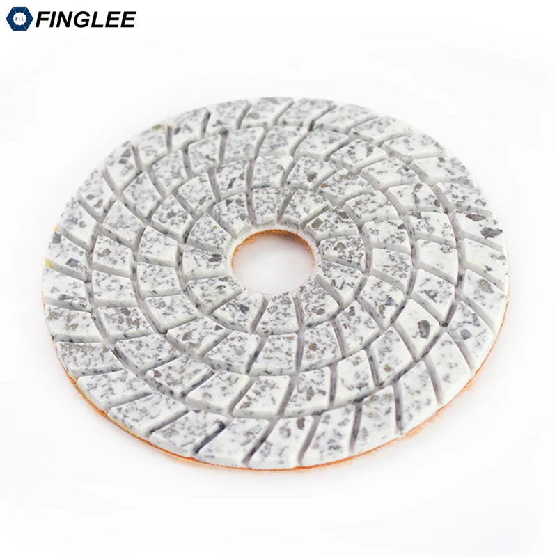 FINGLEE 4inch 100mm 3 step wet use Diamond Polishing Pads marble polishing pads for granite flexible