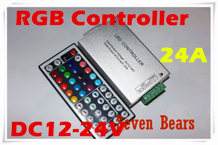 

24A 44 keys IR remote control RGB led controller dc 12V-24V for 5050 / 3528 led strip WLED75