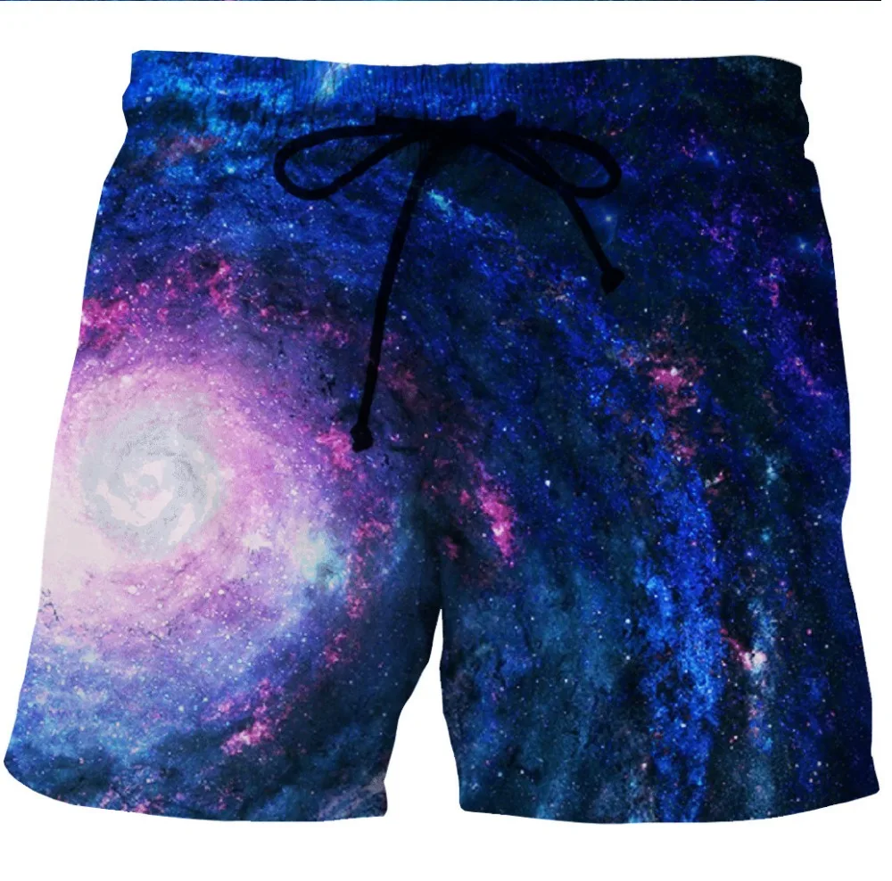 Summer Man's Beach Shorts Water Sport S-6XL Gym Pant Galaxy Space 3D Print Loose Short Swimsuit Male Swiming Surf Board Swimwear