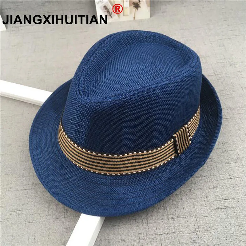 New Straw Cap Baby Hats Children Jazz Cap Bucket Hat Sun Cap Summer Hat For Girls Boys Panama Hat Photography Props