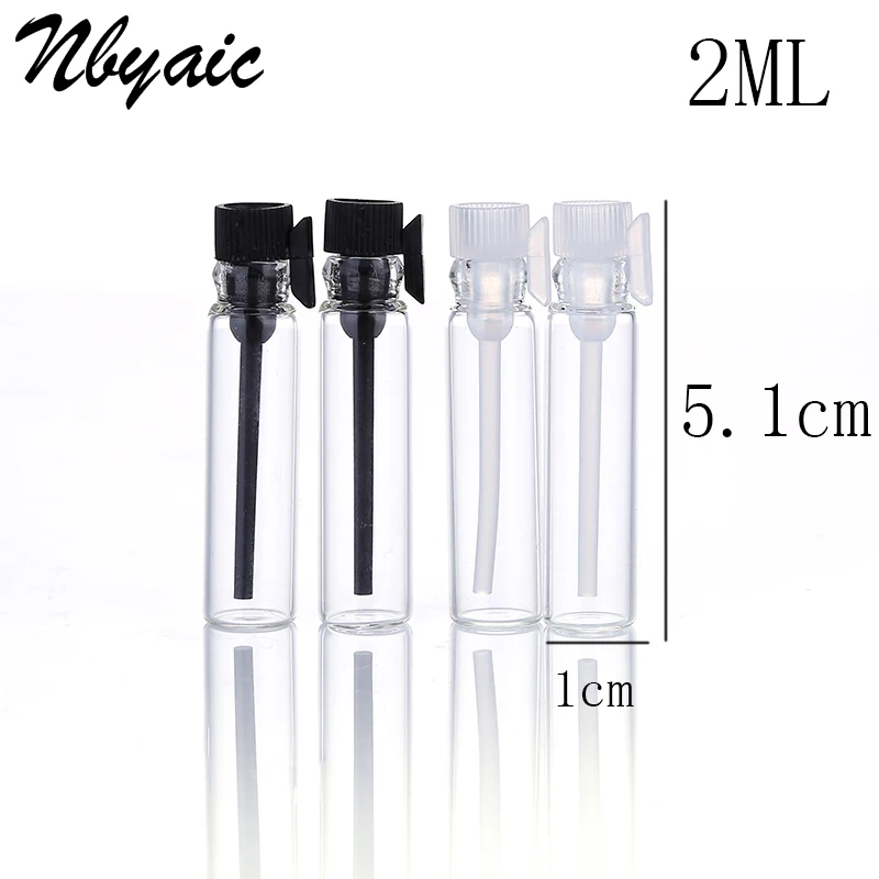 5pcs/lot Mini Glass Perfume Small Sample Vials Perfume Bottle 1ml 2ml Empty Laboratory Liquid Fragrance Test Tube Trial Bottle