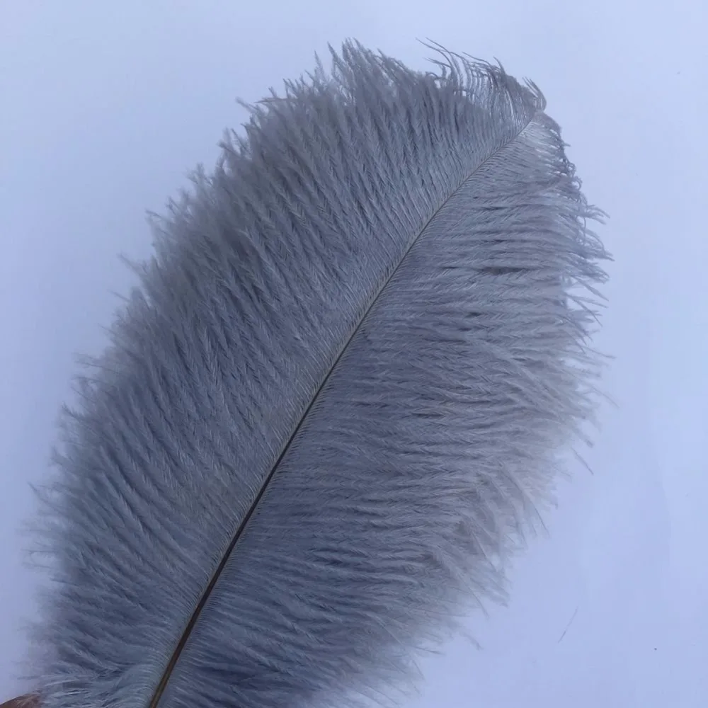 Ostrich feathers Wholesale discount gray ostrich feathers 12-14 inch 100PCS / pieces wedding party dress headdress decoration