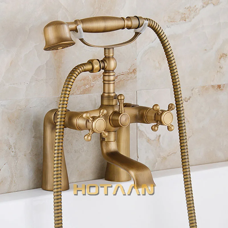 .  Bathroom Bath Tub Faucet Hand Held Antique Brass Shower Head Kit Shower Faucet Sets YT-5347