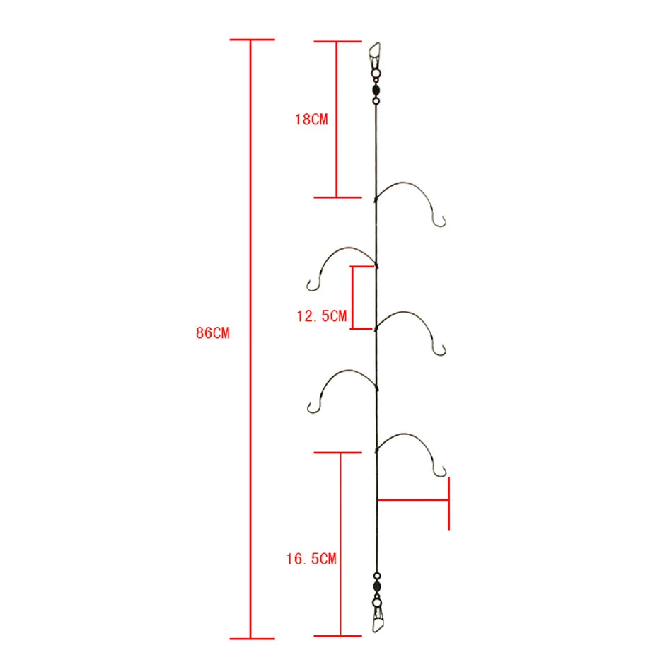 High Carbon Steel String Hook with 5 Small Hook Rigs Swivel Fishing Tackle Lures Bait Pesca Fishhooks Tackle Accessories