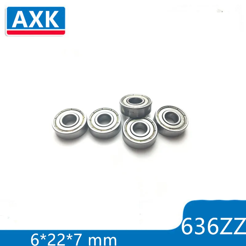 AXK 636ZZ  6*22*7 mm ( 10 Pcs ) ABEC-1 Grade 636Z Miniature 636 ZZ Ball Bearings