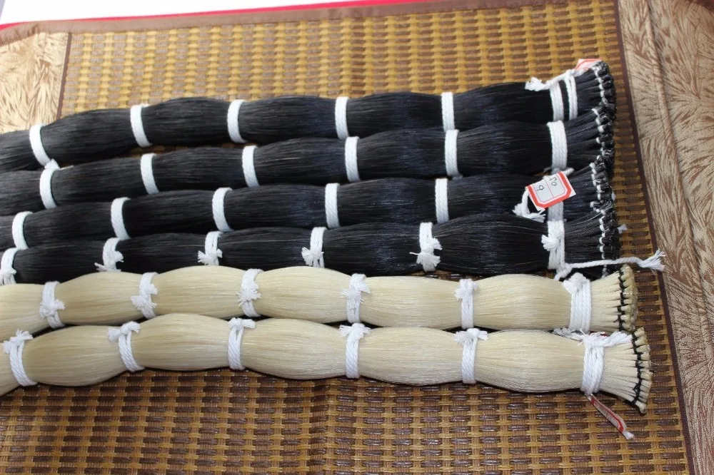 500g 80-85cm high quality Mongolian Horse Tail Hair Violin Bow hair  (250g white+ 250g black）