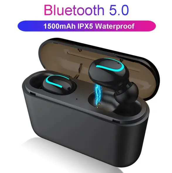 

Q32 Bluetooth Headset 5.0 Binaural Wireless Stereo Sports HBQ Pair Earband Microphone Mini Bluetooth Headset TWS