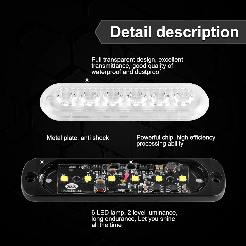 Bogrand 12-24V Synchronize LED Strobe Signal Warning Light Bar Security Alarm Grill Surface Mount Lighthead Flashing Lamp