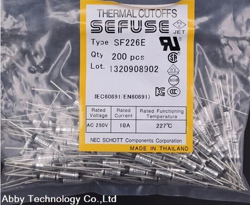 5PCS SF226E SEFUSE Cutoffs NEC Thermal Fuse 227C 227 Degree 10A 250V new