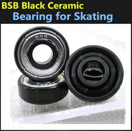 16 pcs/lot BSB Black Ceramic Roller Bearing Skating Bearing 6 Beads bearings Size 8*22*7mm 608Z For SEBA HV HL T IGOR etc...