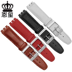 Lizard pattern watch band genuine leather strap 17mm 19mm replacement wristband for YCS YAS YGS