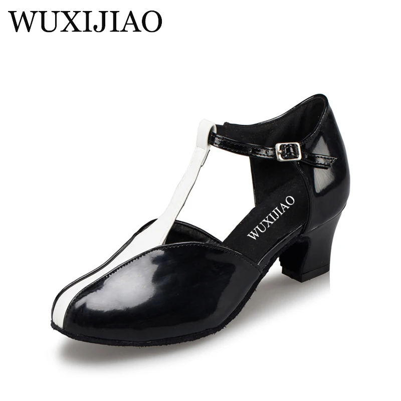 

WUXIJIAO Latin dance shoe leather dance shoe women's shoes with the adult autumn dancing shoes baotou soft ground floor dancin