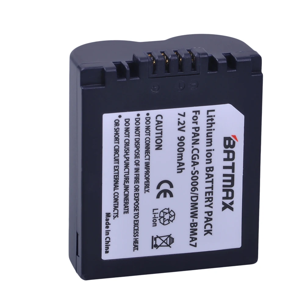 900mAh CGA-S006 DMW-BMA7 بطارية لباناسونيك Lumix CGR-S006E FZ8 FZ18 FZ35 FZ28 FZ38 FZ30 كاميرات