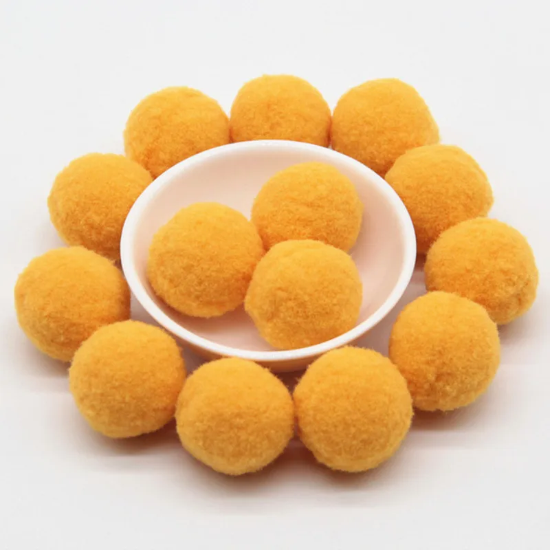 Pomarańczowy żółty pompony 8/10/15/20/25/30mm futro pluszowa piłka Craft DIY miękkie Pompon ślub Home do szycia odzieży tkaniny akcesoria 20g