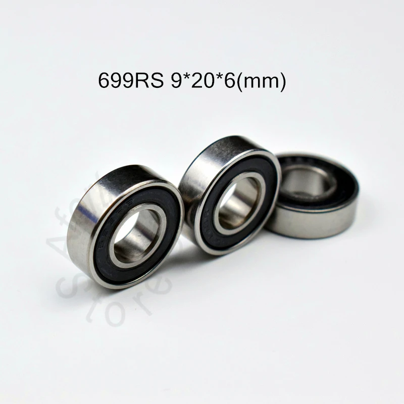 699RS 9*20*6(mm) 10pieces bearing free shipping ABEC-5 bearings 10pcs rubber Sealed Bearing 699 699RS chrome steel bearing