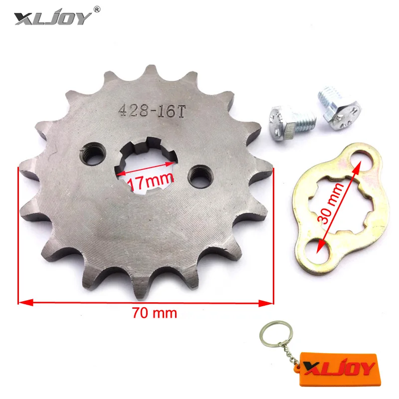 428 16 T Tooth 17mm ID Front Engine Sprocket For DHZ Atomik SSR Dirt Pit Bike ATV Quad Go Kart Buggy Moped Scooter Motorcycle