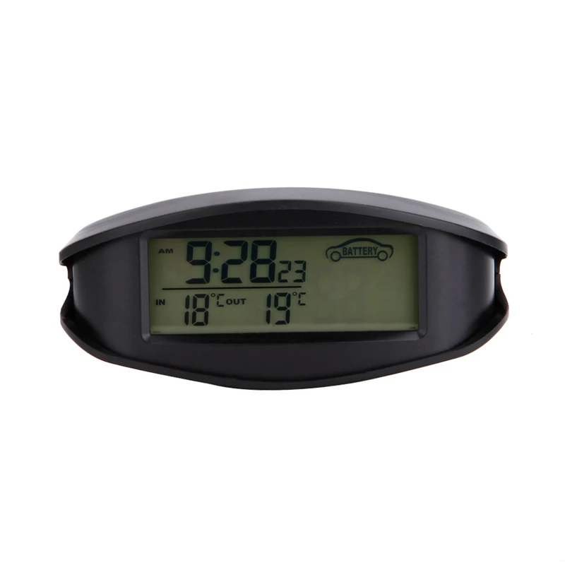 Digital Car Thermometer Luminous LED Table Clock Indoor/outdoor Thermometers Voltmeter Time AlarmBlue Orange Backlight EC98