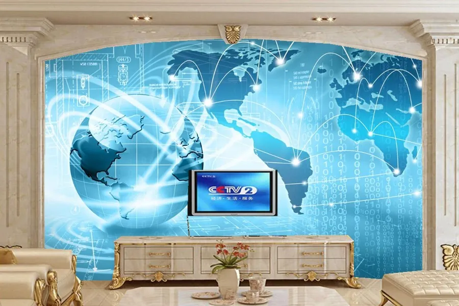 

Custom 3d mural,Globe 3D Graphics Computers modern wallpapers.living room sofa TV wall bedroom wallpaper for walls 3 d