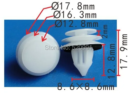 Shhworldsea 100 قطعة مشبك بلاستيكي للسيارة ومثبت للسيارات الأمامية والخلفية مشبك بطاقة الكسوة لبويك لمازدا GJ6R-68-ABX #1