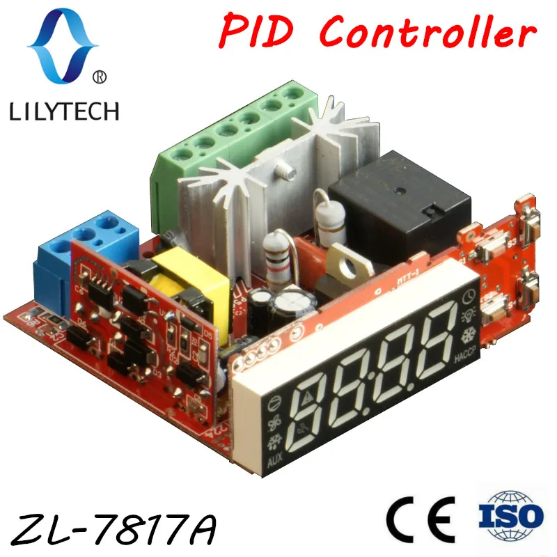 ZL-7817A, PID temperature controller, thermostat, with Integrated SSR, 100-240Vac power supply, CE, ISO, Lilytech