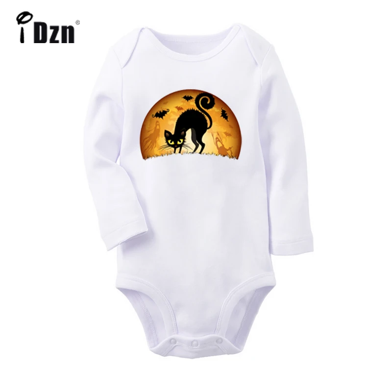 Happy Halloween Candy Trick Or Treat Newborn Baby Boys Girls Outfits Jumpsuit Print Infant Bodysuit Clothes 100% Cotton Sets