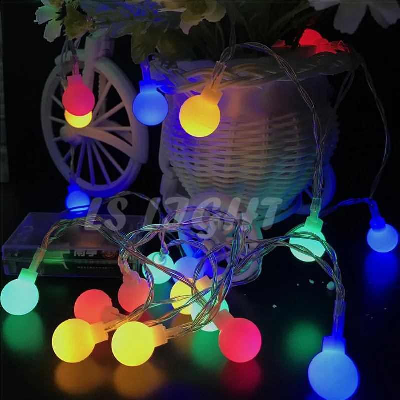 Guirlande lumineuse multicolore pour l'extérieur, 1.5M, 10 s, AA Power, IP44, décoration pour noël, fête de mariage, vacances