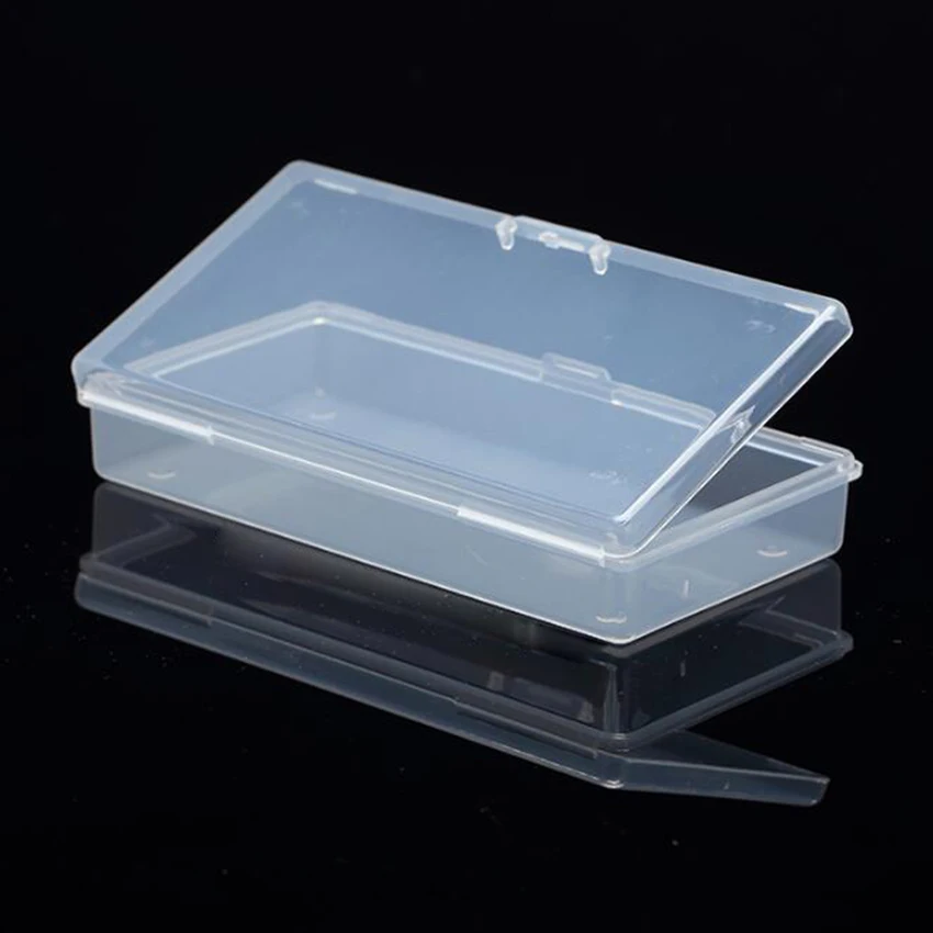 Caja de plástico rectangular transparente, contenedor pequeño de PP para colecciones, artículos diversos, 12,2x6,2x2,3 cm, 1 unidad