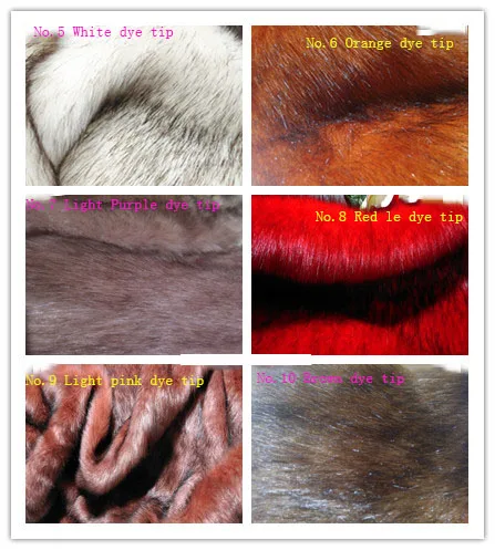 Wholesale high-grade faux-fur-fabric,pile 3.5cm Dye tip fox fur,fur blanket faux fur photo prop,10color available,170cm*50cm/pcs