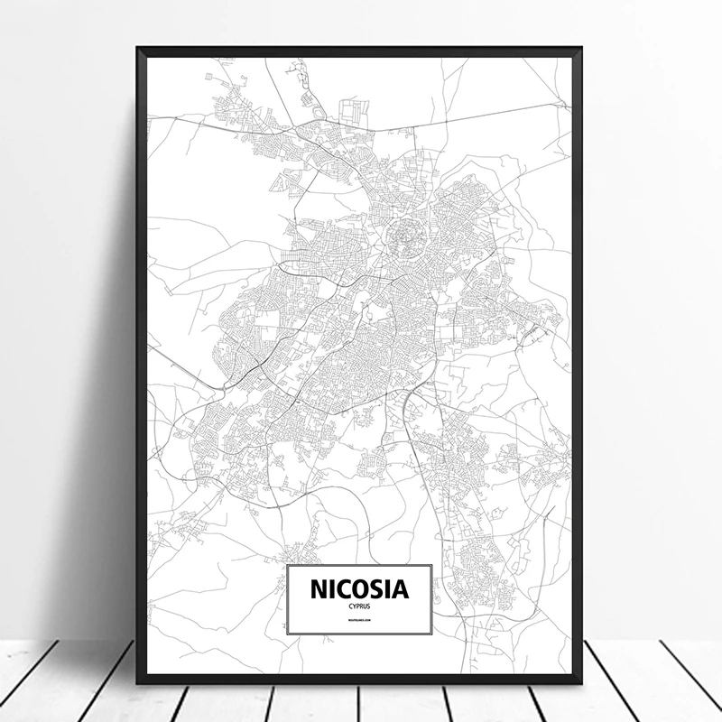 

Nicosia, Кипр, черно-белый, обычный фотографический плакат, печать на холсте, скандинавский стиль, настенное искусство, домашний декор