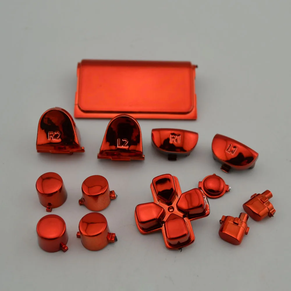 10 مجموعات ل PS4 تحكم المقود مقبض المعادن مفتاح غمبد أزرار الاكسسوارات مشرق الأحمر